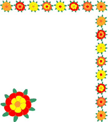 Marigold Flowers Page Borders for Cinco De Mayo - Fiesta Clip Art ...