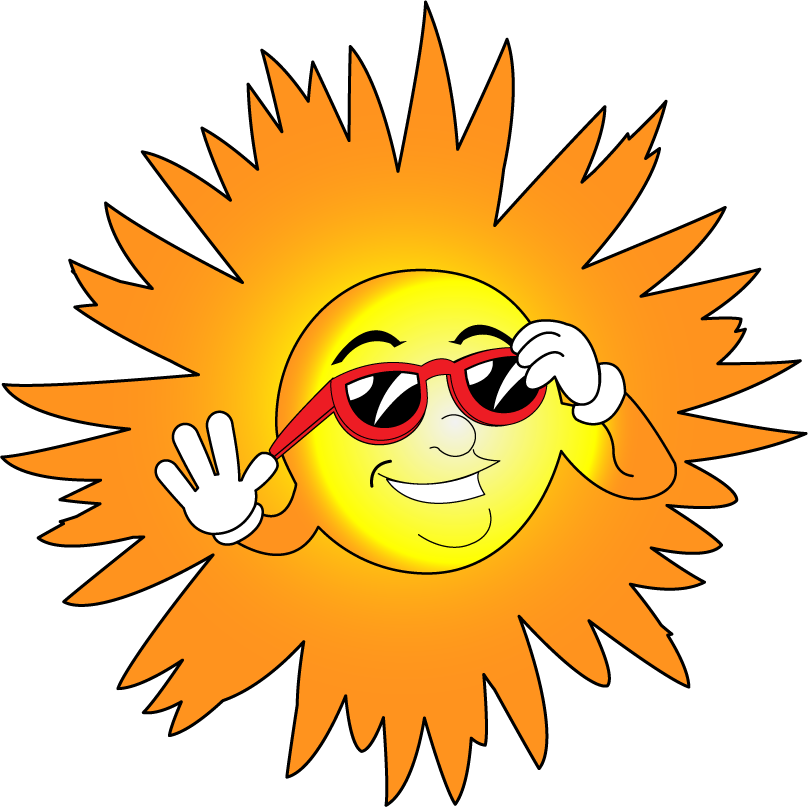 Free Clip-Art: Science » Weather » Sun with Sunglasses