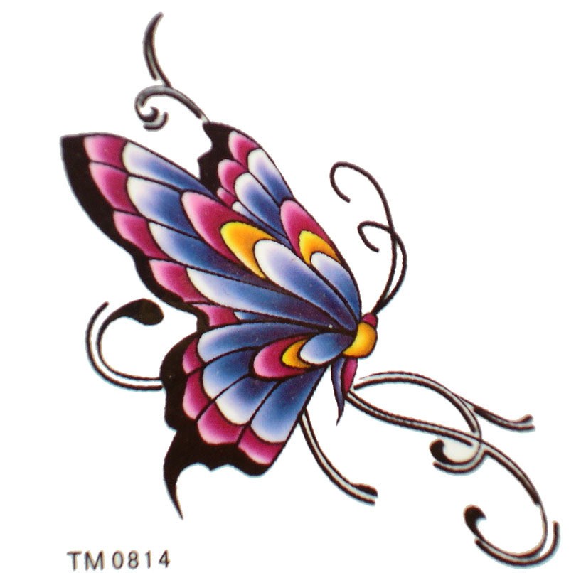 Waterproof color insects colorful butterfly tattoo stickers [WST11126]