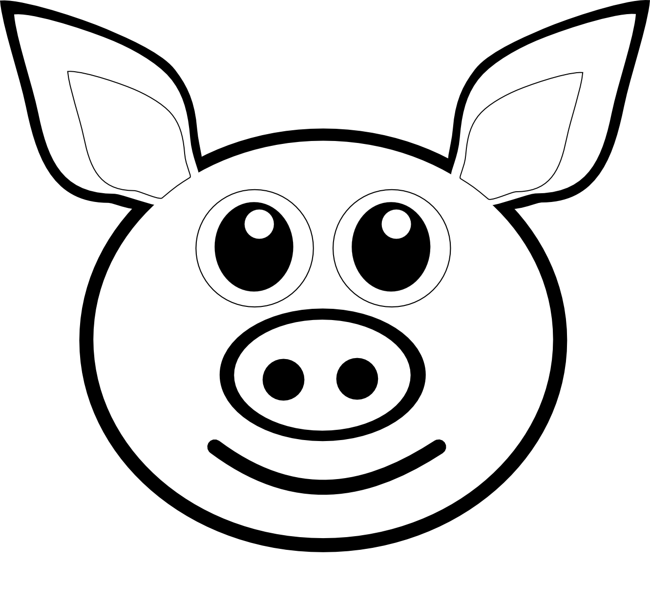 Pig Clipart Black And White - ClipArt Best