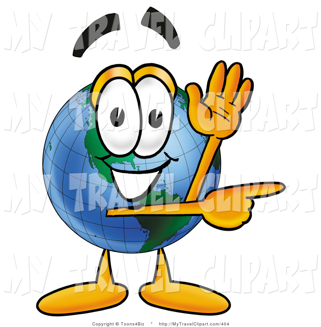 Clipart of a World Earth Globe Mascot Cartoon Character Waving and ...