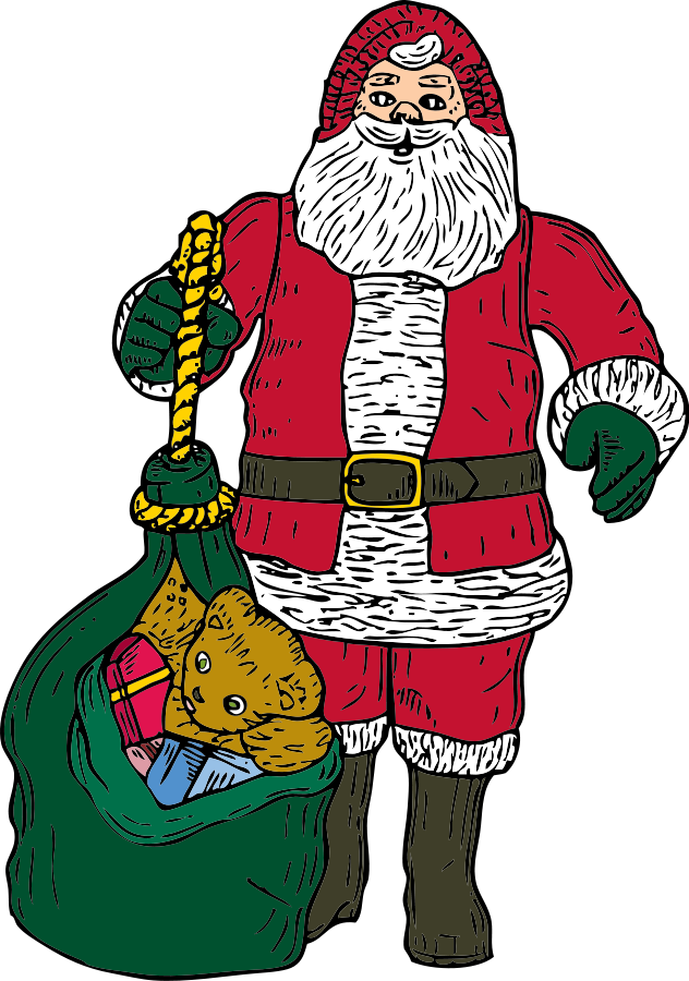 Santa and Bag SVG Vector file, vector clip art svg file