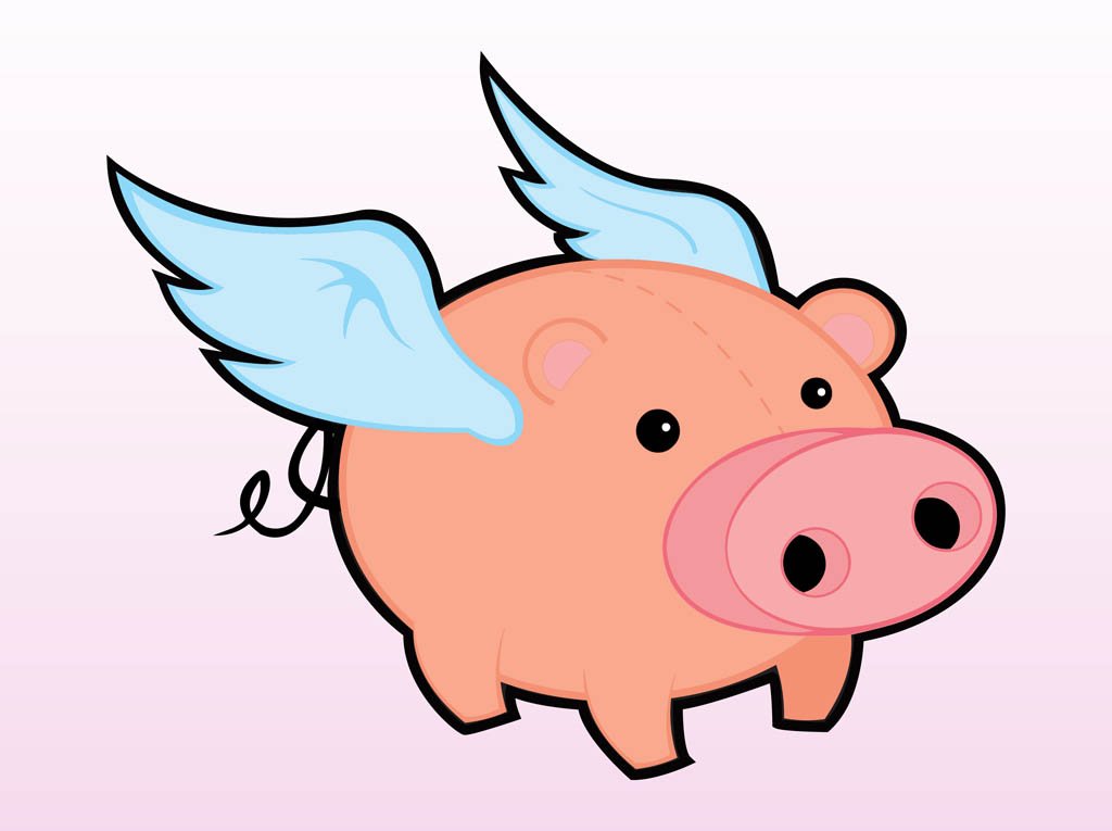 Cartoon Flying Pigs