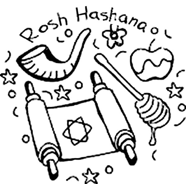 Jewish Holiday Rosh Hashanah Coloring Page - Download & Print ...