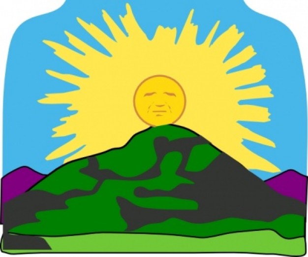 Sun Rays Mountain clip art Vector | Free Download