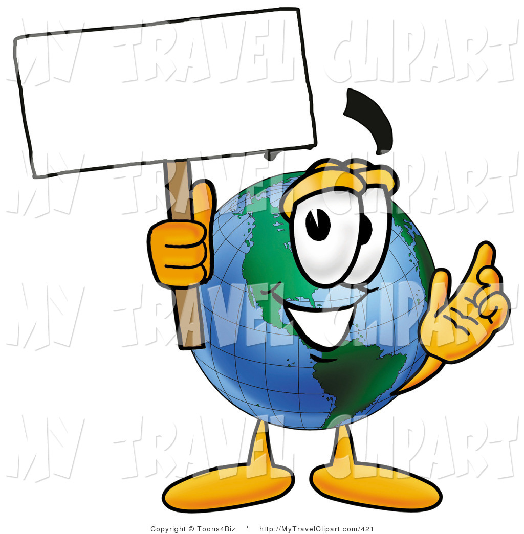 Clipart of a World Earth Globe Mascot Cartoon Character Holding a ...