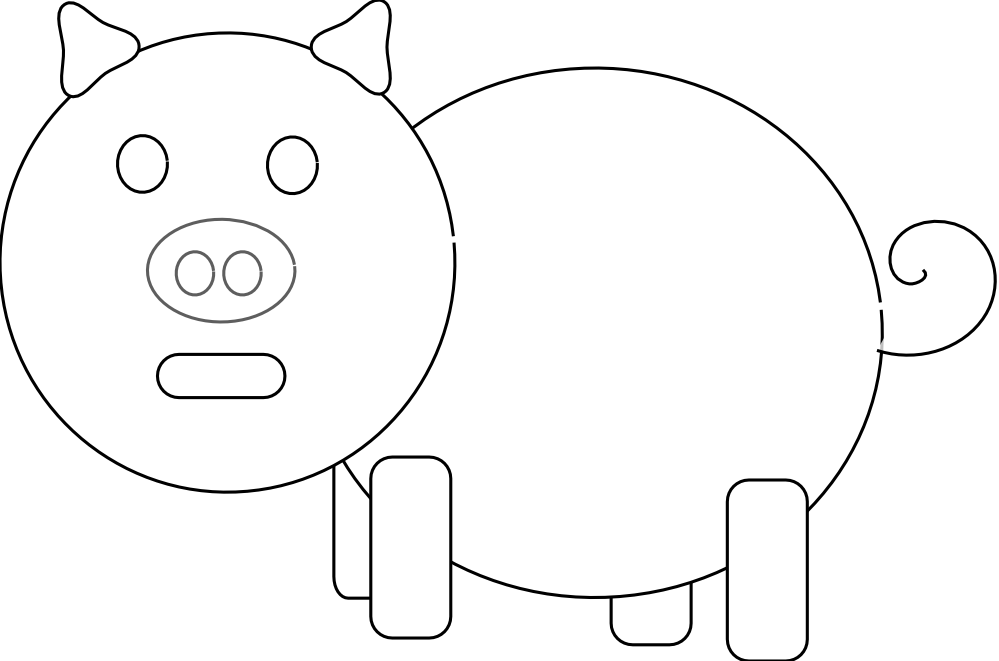 clipartist.net » Clip Art » cring pink pig black white line animal SVG