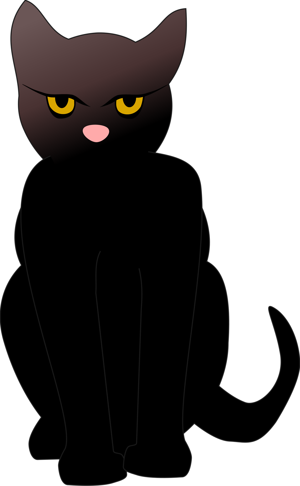 Cat Black | Free Stock Photo | Illustrated silhouette of a black ...