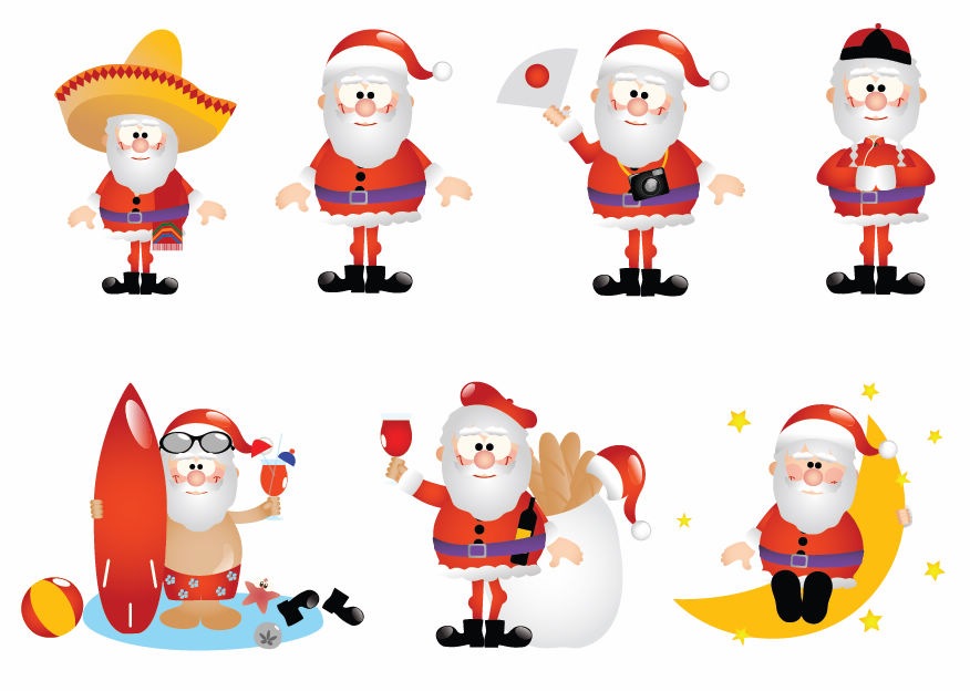 Cartoon Santa Vector Set | Free Vector Graphics | All Free Web ...