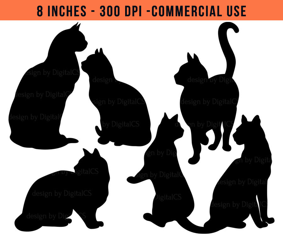 Popular items for cat clip art on Etsy
