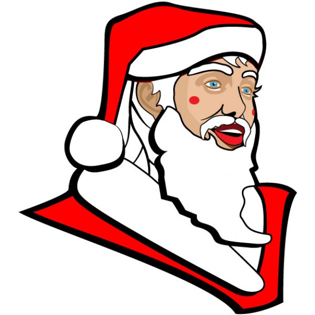 Santa Claus Face With Long Beard (.) - Cartoon vector #50475 ...