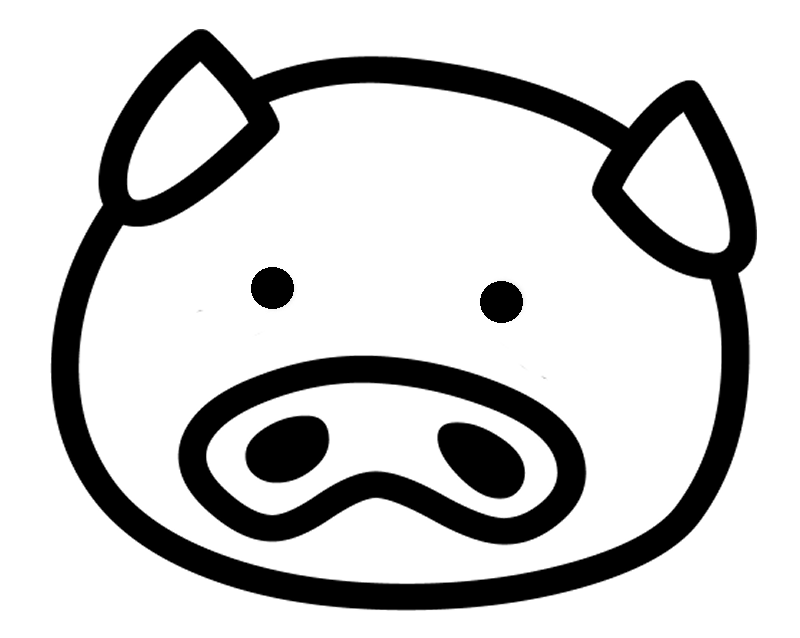 Pix For > Pig Face Outline