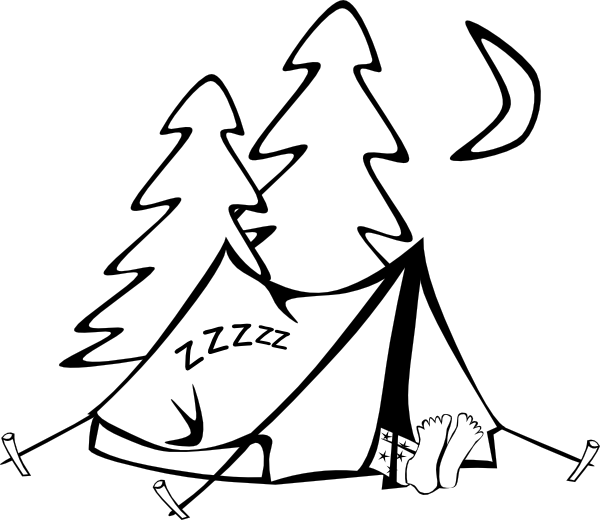 Sleeping In A Tent clip art - vector clip art online, royalty free ...