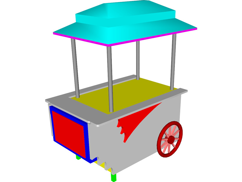 Vending Peddler's Cart 3D Model Download | 3D CAD Browser
